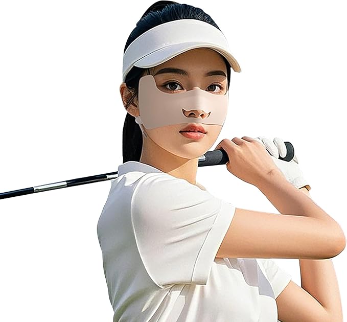 UPF50+ Half Mask,Face Shield,Sun Screen Protector for Face with Adjustable Ear Straps, Golf Visors for Women Golfers