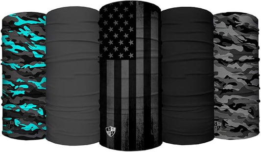 S A Company Kids' Face Shields UPF 30+, Breathable Multipurpose Neck Gaiters for Boys and Girls (Pack of 5)