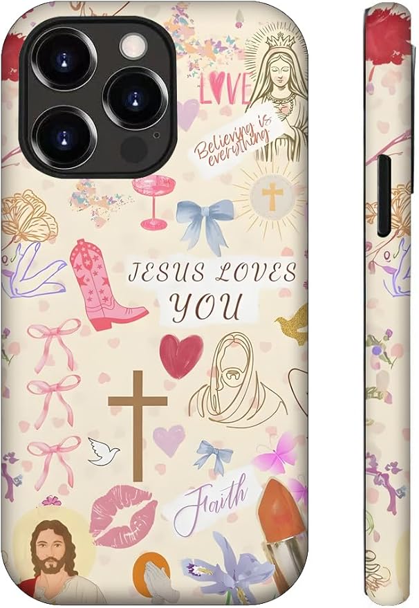 Generic Case Compatible with iPhone 12 Pro Max,Faith Jesus Christian Girly Phone Case for Girl Women,Durable Protection Case