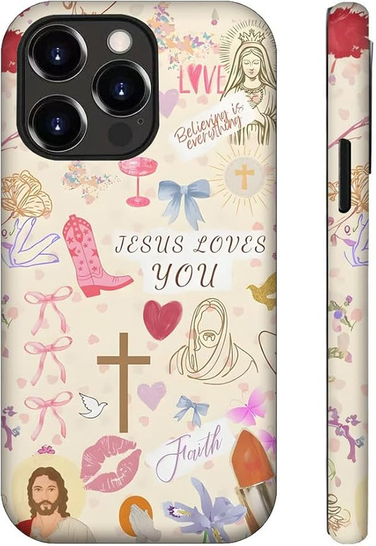 Generic Case Compatible with iPhone 12 Pro Max,Faith Jesus Christian Girly Phone Case for Girl Women,Durable Protection Case
