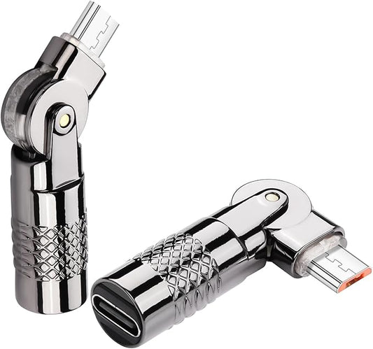 SinLoon 2 Pack USB C to Micro USB Adapter USB Type C Female to Micro 5Pin Male Connector 180 Degree Rotation Converter Connector Support Charge Data for Phone
