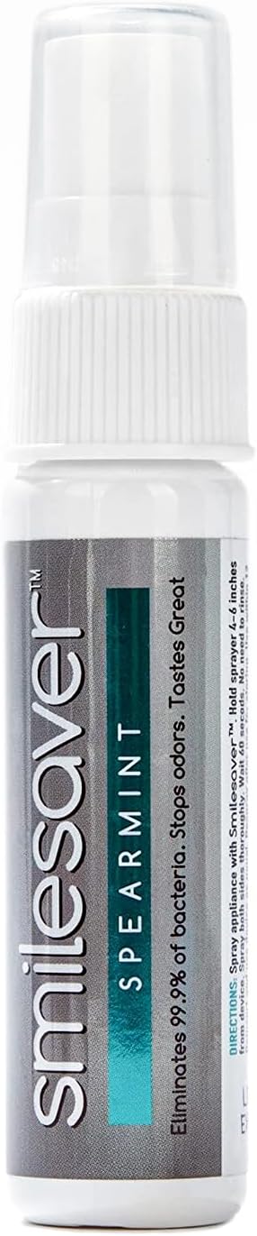 Smilesaver Retainer Cleaner Spray – Invisalign, Mouth Guard, and Denture Cleaner – Quick Oral Care for Aligner & Retainer Hygiene – Natural, Portable & Minty Fresh Oral Care Products (1oz)