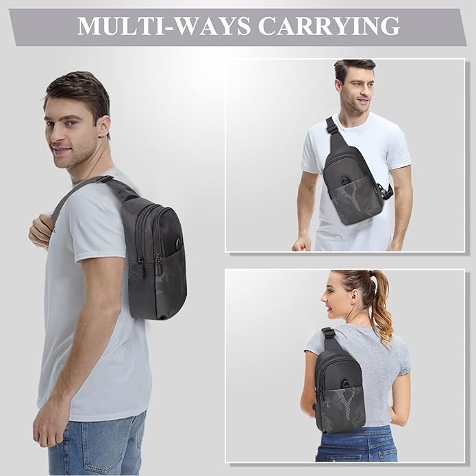 Waterproof Sling Bag Crossbody Bag for Travel Small Chest Bag for Women and Men travel sling bag for men