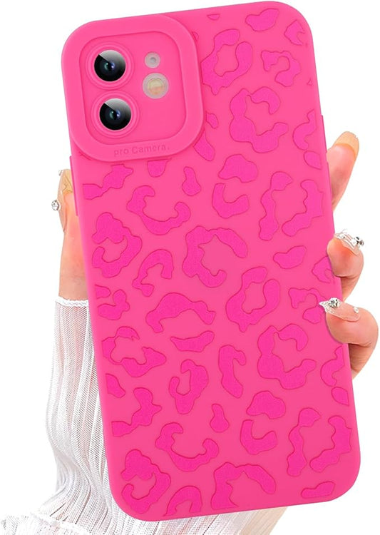 ZIYE for iPhone 11 Case Hot Pink Leopard Pattern Phone Case with Camera Protection,Soft TPU Silicone Rubber Protective Cover Cheetah Design Cases Compatible with iPhone 11 6.1 Inch