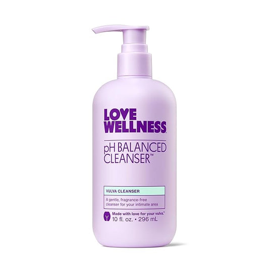 Love Wellness pH Balancing Cleanser | Feminine Vulva Wash for Intimate Health & Hygiene | Fragrance-Free, Non-Irritating & pH Matched | With Aloe Vera & Calendula for Sensitive Skin | 10 Fl Oz