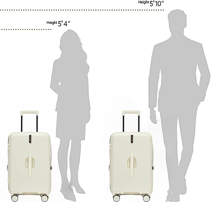 20 Inch Expandable Carry on Luggage, Hardside Lightweight Spinner Suitcase TSA Lock, 22x14x9 Airline Approved Hard Shell Expandable Travel Luggage with 20% More Capacity (White, 20 Inch)