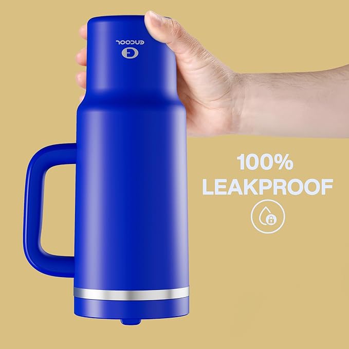 40 oz Tumbler with Handle and Straw: Stainless Steel Insulated Tumbler Keeps Cold for 24 Hours, Leakproof Travel Cup Fits in Cup Holder and BPA-Free, Royal Blue
