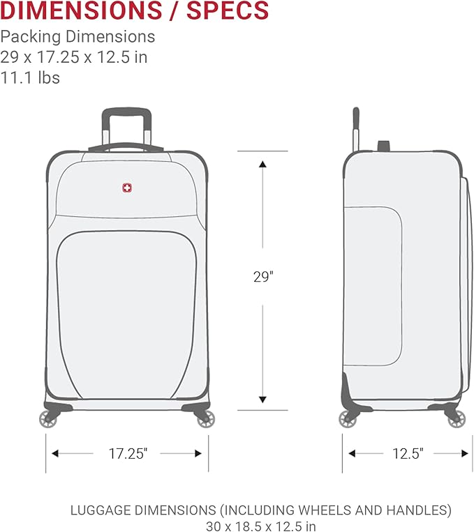 SwissGear Sion Softside Expandable Luggage, Teal, Checked-Large 29-Inch