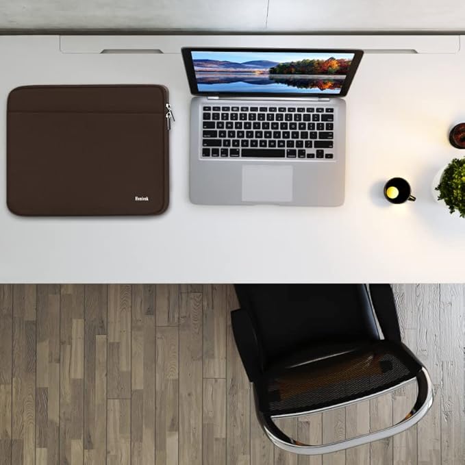 Laptop Sleeve Bag 15.6 inch, Shockproof Protective Notebook Case with Accessory Pocket, Briefcase Carrying Laptop Sleeve for 15.6" HP, ASUS, Dell, Lenovo, Acer -Coffee