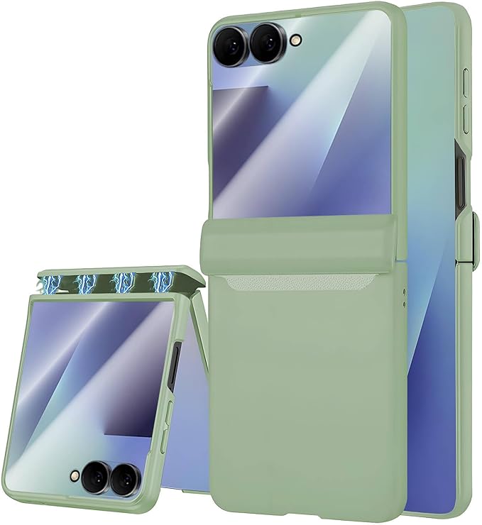 STORMTAL for Samsung Galaxy Z Flip 7 Case, Hinge Protection, Built-in Screen Protector, Wireless Charging, Shockproof, Slim Rugged Phone Protective Case for Galaxy Z Flip 7 Mint