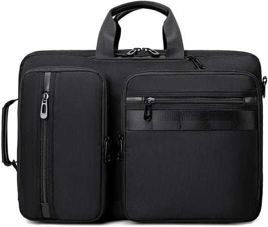 3 in 1 Laptop Bag for Men 17.3 Inch Laptop Backpack Computer Bag for Business/Work/Travel Convertible Backpack Messenger Shoulder Bag for Men Women Black