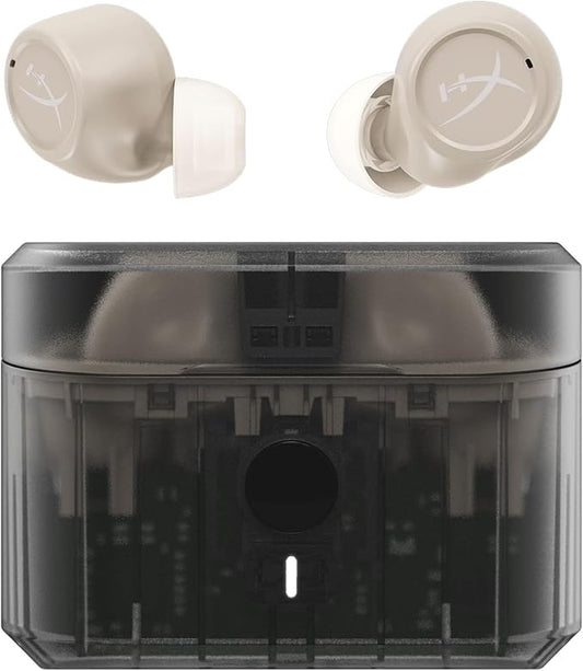 HyperX Cirro Buds Pro – True Wireless Earbuds, Active Noise Cancellation, ANC, Ambient Sound Mode, Low Latency, Bluetooth 5.2, IPX4, Fast Charge, PC, Nintendo Switch, Mobile - Tan