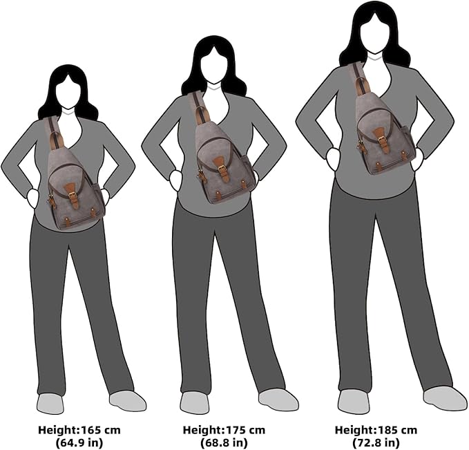 KouLi Buir Canvas Sling bag,Small Crossbody Backpack,Convertible Chest Bag Casual Daypack For Outdoor Cycling Hiking Travel