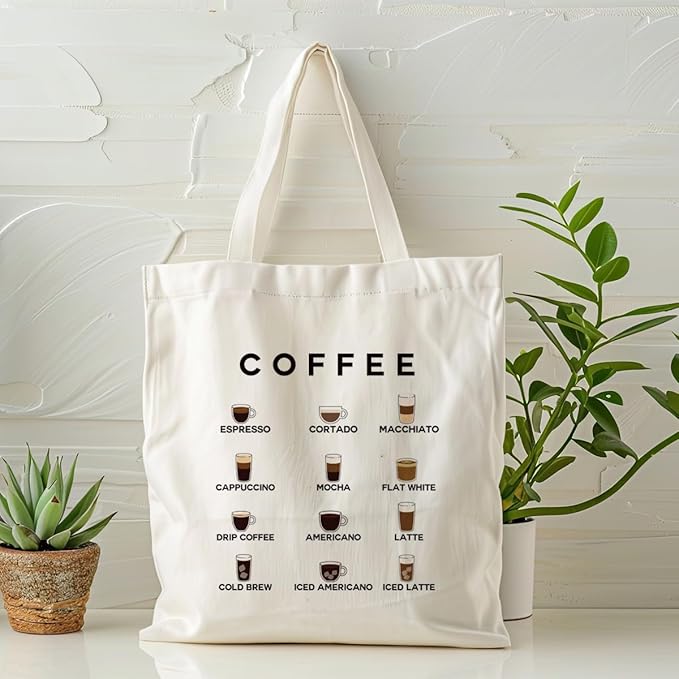 Canvas Tote Bag Aesthetic for Women,Reusable Canvas Cute Shoulder Bag for Grocery, Shopping, Beach & Daily Use