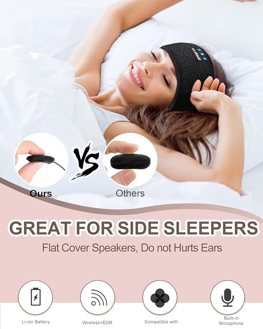 LC-dolida Headphones Headband Bluetooth Sleep Headphones for sleeping Music Band Cozy Sleep Mask Headphones with Thin HD Stereo Speakers Perfect for Side Sleepers,Sport,Travel Best Gifts for Men Women
