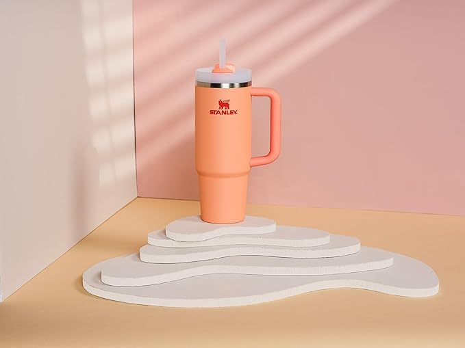 STANLEY Quencher H2.0 Tumbler with Handle and Straw 30 oz | Flowstate 3-Position Lid | Cup Holder Compatible for Travel | Insulated Stainless Steel Cup | BPA-Free | Nectarine