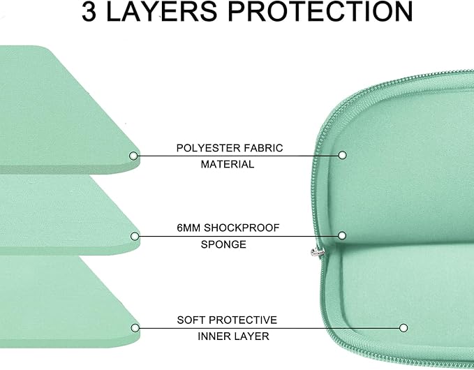 Askuko Laptop Case, Shockproof Protective Computer Sleeve Cover, Handbags Portable Laptop Bag for 15.6 inch HP Dell Asus Lenovo Notebook Computer with Front Pocket, Light Blue