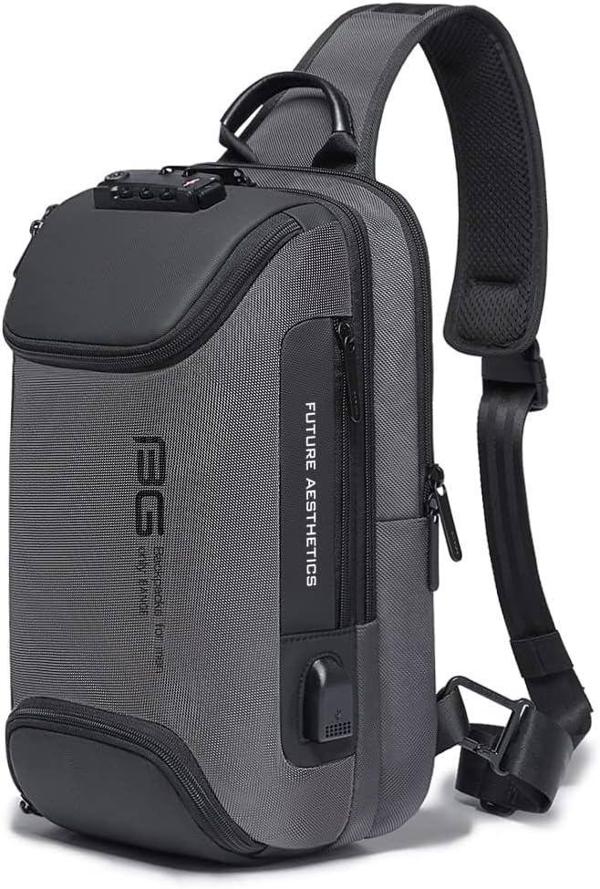 BANGE Sling Bag Anti Theft, Waterproof Men's Chest Bag Shoulder bags Crossbody Sling Backpack for Men