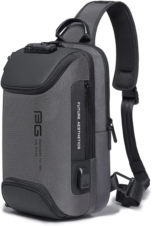 BANGE Sling Bag Anti Theft, Waterproof Men's Chest Bag Shoulder bags Crossbody Sling Backpack for Men
