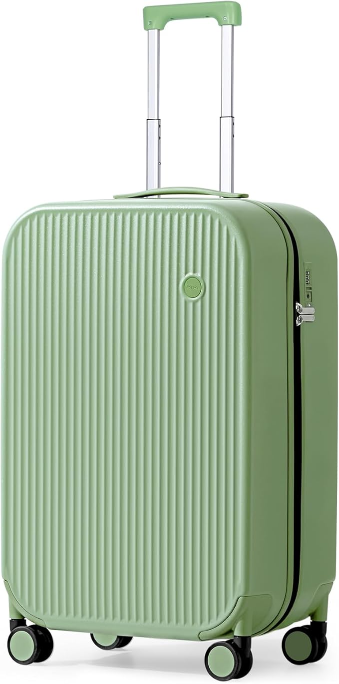 mixi 20 Inch Carry On Luggage PC Hardside Suitcases with Wheels & TSA for Travel Woman Men, Avocado Green