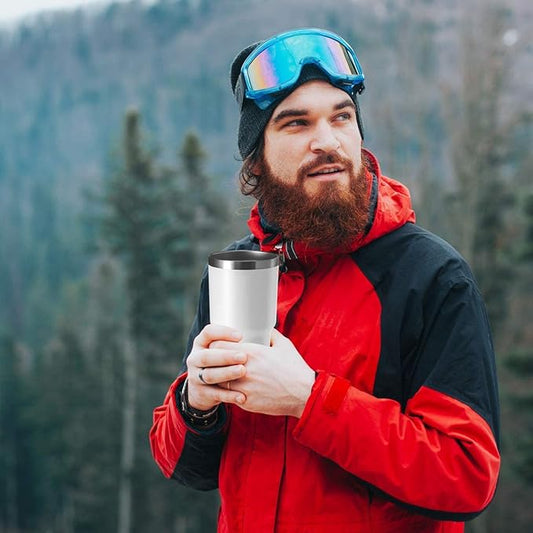 HASLE OUTFITTERS 30oz Stainless Steel Tumbler, Double Wall Vacuum Insulated Travel Mug Tumbler, Durable Insulated Coffee Mug, Gift Box Set （Glacier, 8