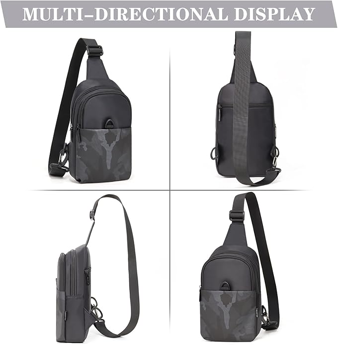 Waterproof Sling Bag Crossbody Bag for Travel Small Chest Bag for Women and Men travel sling bag for men