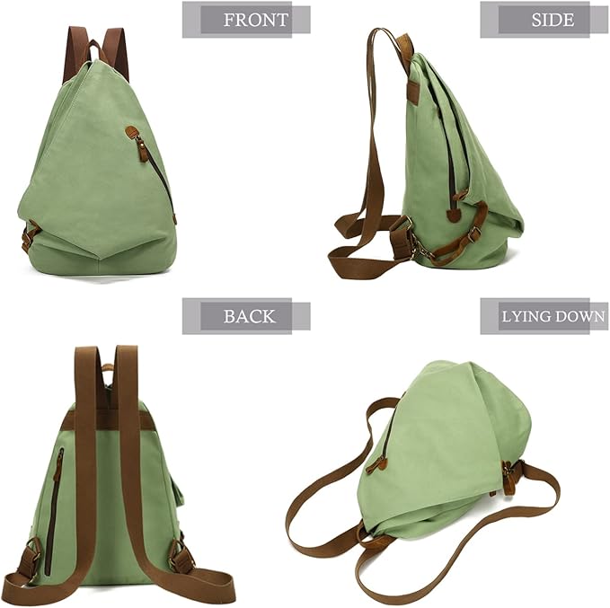 KL928 Canvas Vintage Backpack – Large Casual Daypack Outdoor Travel Rucksack Hiking Backpacks for Men Women