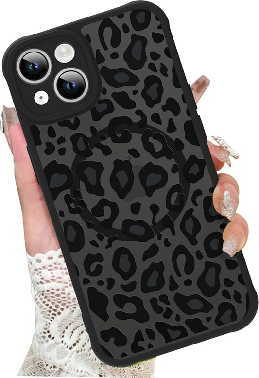 KANGHAR Case for iPhone 13 Phone Case [Compatible with Magsafe] Leopard Printed Pattern Cute Cheetah Protective Magnetic Case for Girls Women Men 6.1"