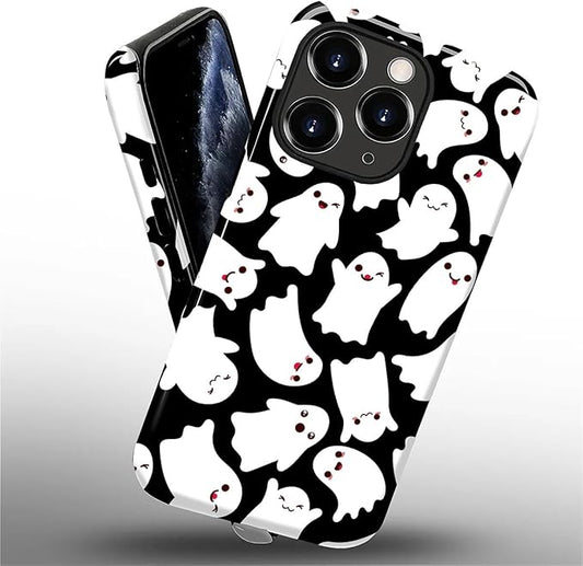 Case for iPhone 11 Pro Case,Halloween Ghosts Bats Design - Hybrid Dual Protection Silicone + Hard PC Shockproof Full Body Cover Slim Anti-Scratch Protective Case for Men Women