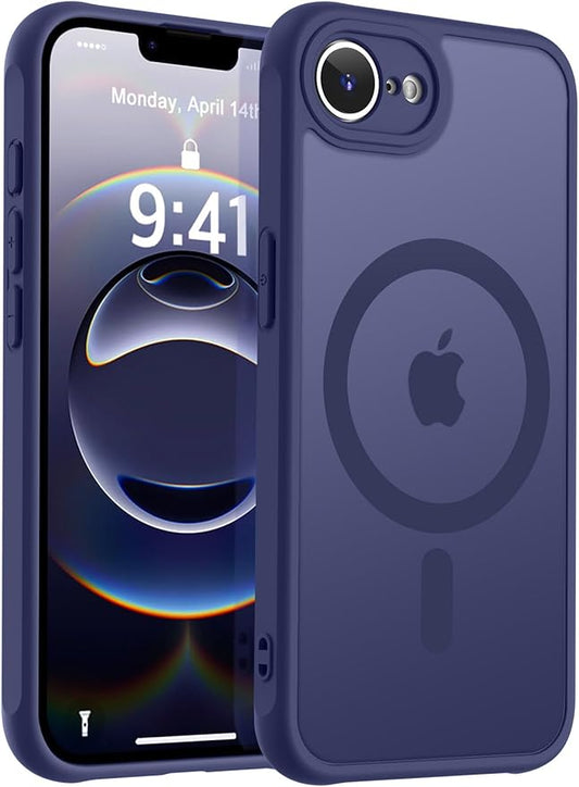 MOCCA Strong Magnetic for iPhone 16e Case [Compatible with Magsafe] [Full Camera Protection] Slim Translucent Matte Shockproof Cover for iPhone 16e Phone Case 6.1'',Deep Blue