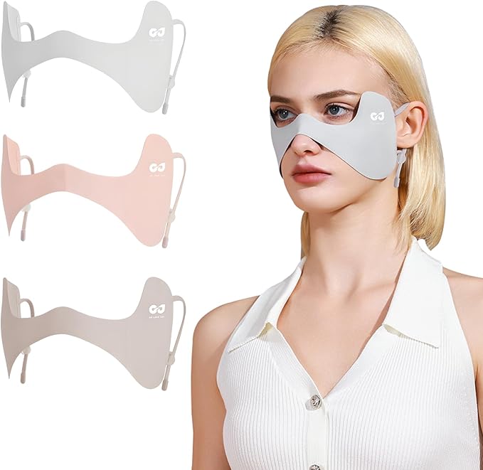 UPF50+ Half Mask,Face Shield,Sun Screen Protector for Face with Adjustable Ear Straps, Golf Visors for Women Golfers