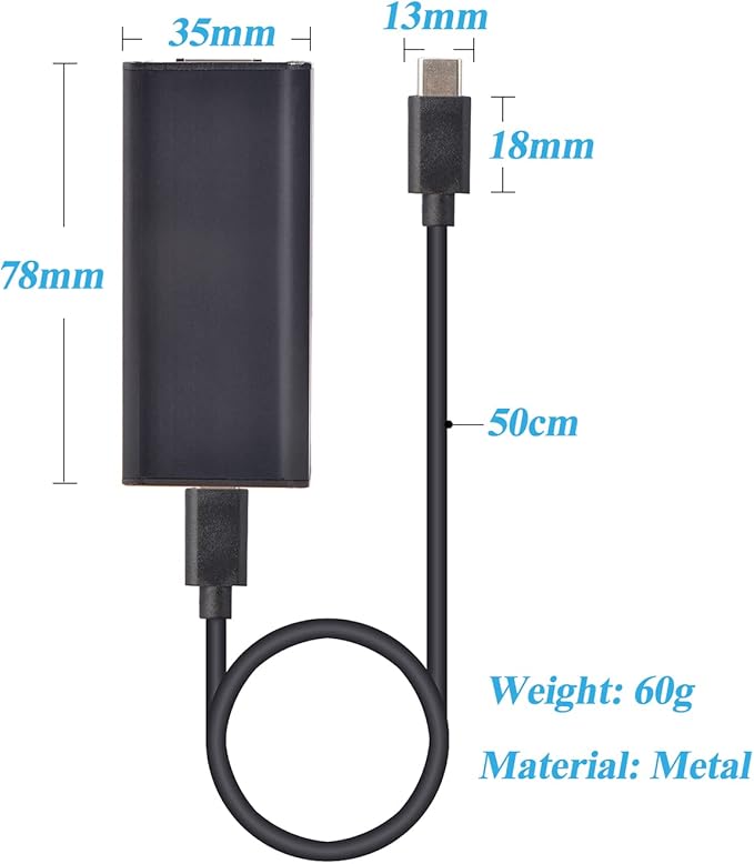 25W Gigabit PoE to USB-C Driver Converter for Phone/Tablet, PoE to Type-C Power Output with Ethernet 2 in 1, 5V/9V/12V/15V/20V Adaptive Output, Plug & Play (GPD2CAT-20V)