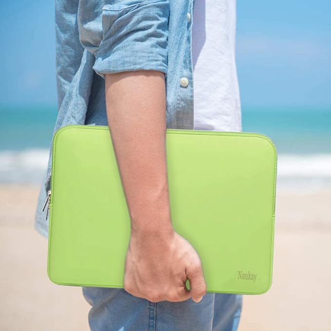 Laptop Case 15.6 Inch, Resistant Neoprene Notebook Computer Pocket Case/Tablet Briefcase Carrying Bag Compatible for Asus Fujitsu HP Sony - (LightGreen)