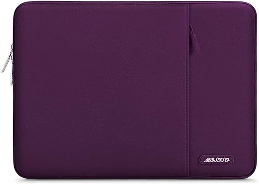 MOSISO Laptop Case 16 inch, 15-15.6 inch Laptop Sleeve Compatible with MacBook Pro 16 M4 M3 M2 M1, HP Acer Dell Lenovo ASUS Notebook, Polyester Vertical Computer Sleeve Bag with Pocket, Magenta Purple