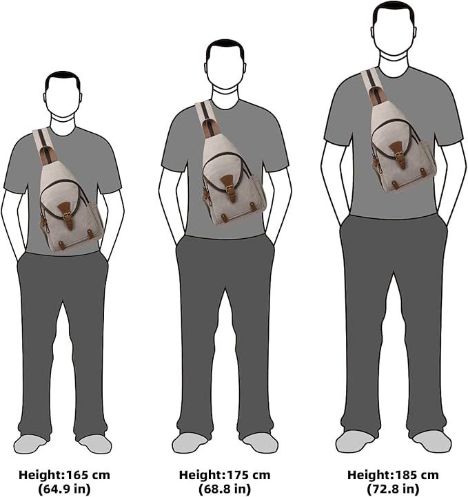 KouLi Buir Canvas Sling bag,Small Crossbody Backpack,Convertible Chest Bag Casual Daypack For Outdoor Cycling Hiking Travel