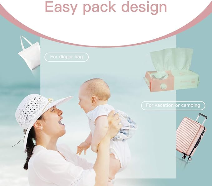 Extra Thick Cotton Tissue Careboree Face Drying Towel for Men Women Kids Disposable Dry Wipes Unscented Makeup Removing (3 pack)