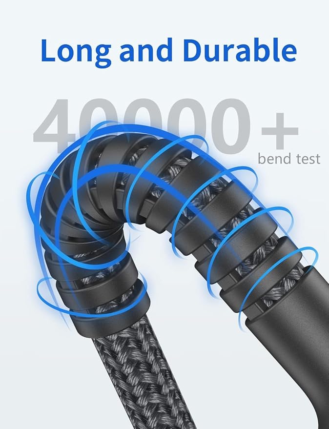 USB C Cable 10FT, 2Pack Long USB A to USB C Charger Cable, Type C Cable 3A Fast Charging Upgraded Extra Durable Braided USBC Cord Compatible with iPhone 17/16 15 Pro Max/Samsung Galaxy S23/LG and More