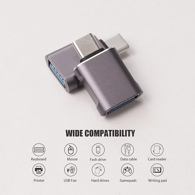 10 Pack Up to 10Gbps/120W Usbc to USB Adapter,USA to USB-c adopters,U sb to USB C Connector,Type C Male to a Female Adapter for Charger,Phone 15/16, PC, Laptop, Tablet, Keyboard etc, Navy Blue