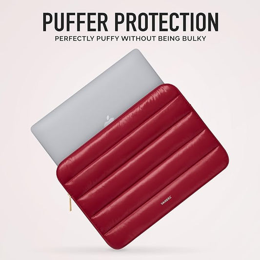 VANDEL - The Original Puffy Laptop Sleeve 13-14 Inch. White Laptop Sleeve for Women. Carrying Case Cover MacBook Pro 14 in, MacBook Air 13 Inch, iPad Pro 12.9, Dell, Asus, HP