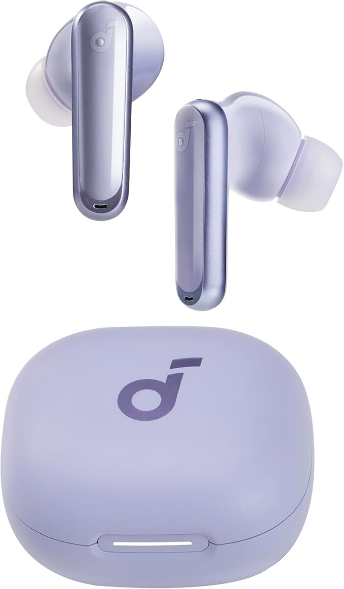 Soundcore P40i by Anker, Noise Cancelling Wireless Earbuds, Adaptive Noise Cancelling to Environments, Heavy Bass, 60H Playtime, 2-in-1 Case and Phone Stand, IPX5, Wireless Charging, Bluetooth 5.3