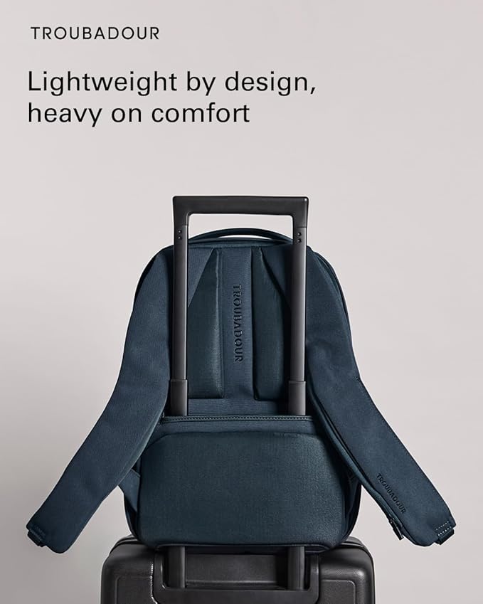 Troubadour Apex 3.0 Compact - 16L Premium Laptop Backpack - Ergonomic & Water Resistant - Designed for Work and Travel - Navy