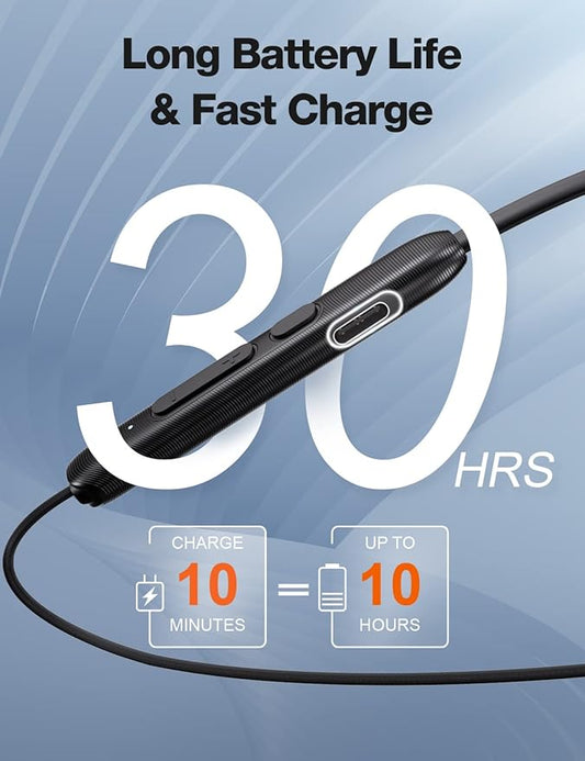 Bluetooth Headphones,V5.2 Wireless Bluetooth Earbuds w/Mic in-Ear Magnetic Neckband Earphone 30Hrs Playtime, IPX7 Sweatproof Deep Bass Headset for Phone Call Music Sports