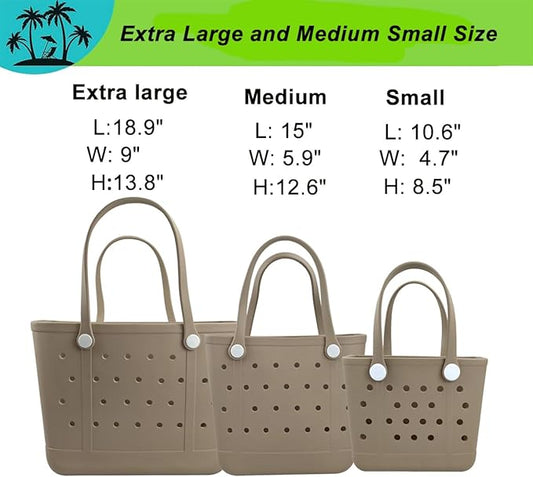 Beach Bag X Large Rubber Tote Bag, Waterproof Washable Open for Women Croc Bag Hand Bag for Beach Pool Yoga