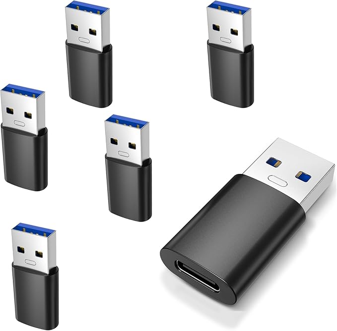 6PCS Upgraded USB 3.0 to USB C Adapter, Compatible with Samsung, iPhone, IPad, Power Bank and More USB C Devices.