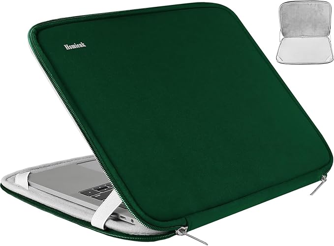 Laptop Sleeve 14 inch, Upgrade Durable Shockproof Protective Computer Cover Flip Case Briefcase Carrying Bag Compatible with 14" HP, Lenovo, Asus, Acer, Notebook, Chromebook Computer, Green