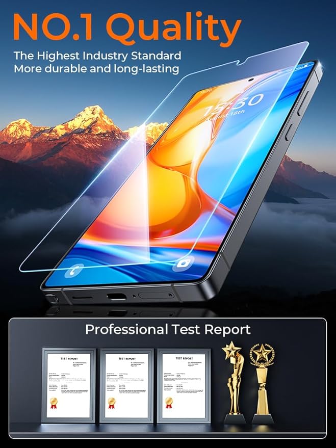 MRGLAS 2+2 Packs for Samsung Galaxy S25 Ultra Screen Protector 6.9'' with Camera Lens Protector [Auto-Dust Removal] [100% Fingerprint Unlock] HD 9H Tempered Glass 10X Military Protection, Zero-Bubble