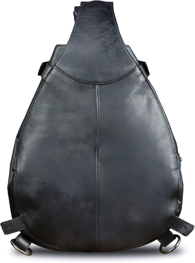 Genuine Leather Sling Bag for Men and Women Large Real Leather Sling Backpack Shoulder Crossbody Bag Chest Bags
