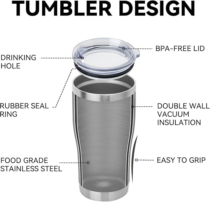 DOMICARE 20oz Tumbler with Lid Stainless Steel Tumblers Bulk, Double Wall Vacuum Insulated Coffee Travel Mug Powder Coated Tumbler, 12 Pack White