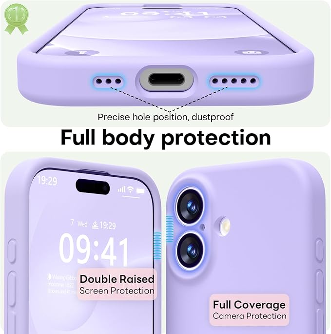 LOVE 3000 Designed for iPhone 17 Case, Premium Silicone [Compatible with Magsafe][Soft Anti-Scratch Microfiber Lining] Shockproof Protective Phone Case for Men Women 6.3", Light Purple