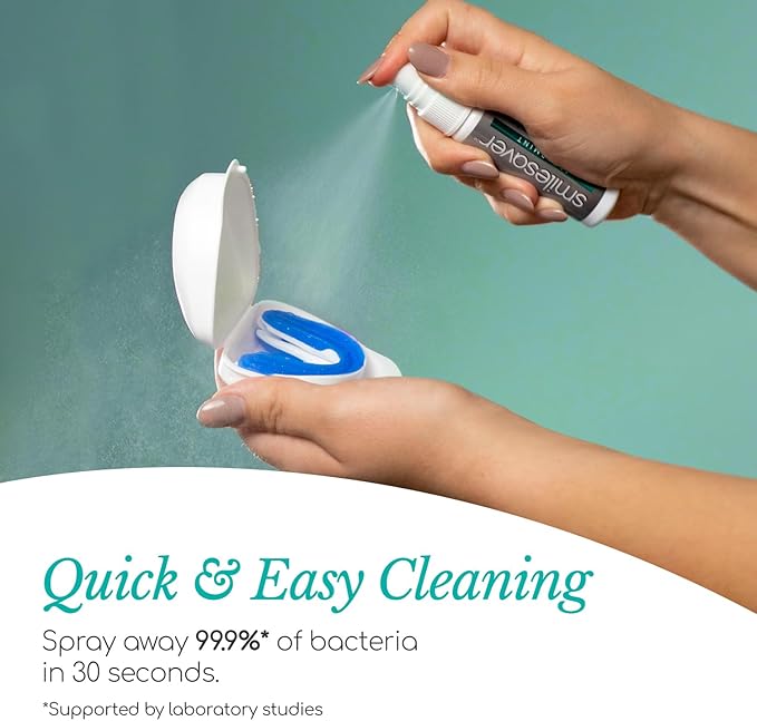 Smilesaver Retainer Cleaner - A Clean Label, Safe, 30 Sec Spray Cleaner for Retainers, Invisalign, Dentures. Minty Taste. Portable. Convenient. No Rinsing. Protects Oral Health. (1oz) (Pack of 6)